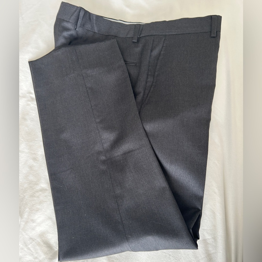 Saks Fifth Avenue Ermenegildo Zegna Wool Charcoal Gray Trousers